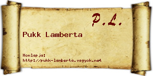Pukk Lamberta névjegykártya